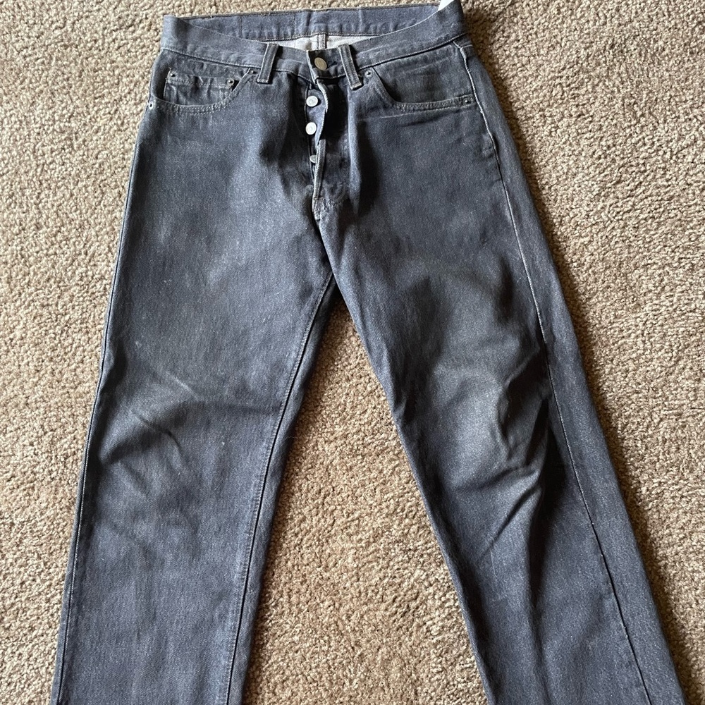 Levi’s 501 raw egocentric bottoms wide leg size 30x29 stone color
